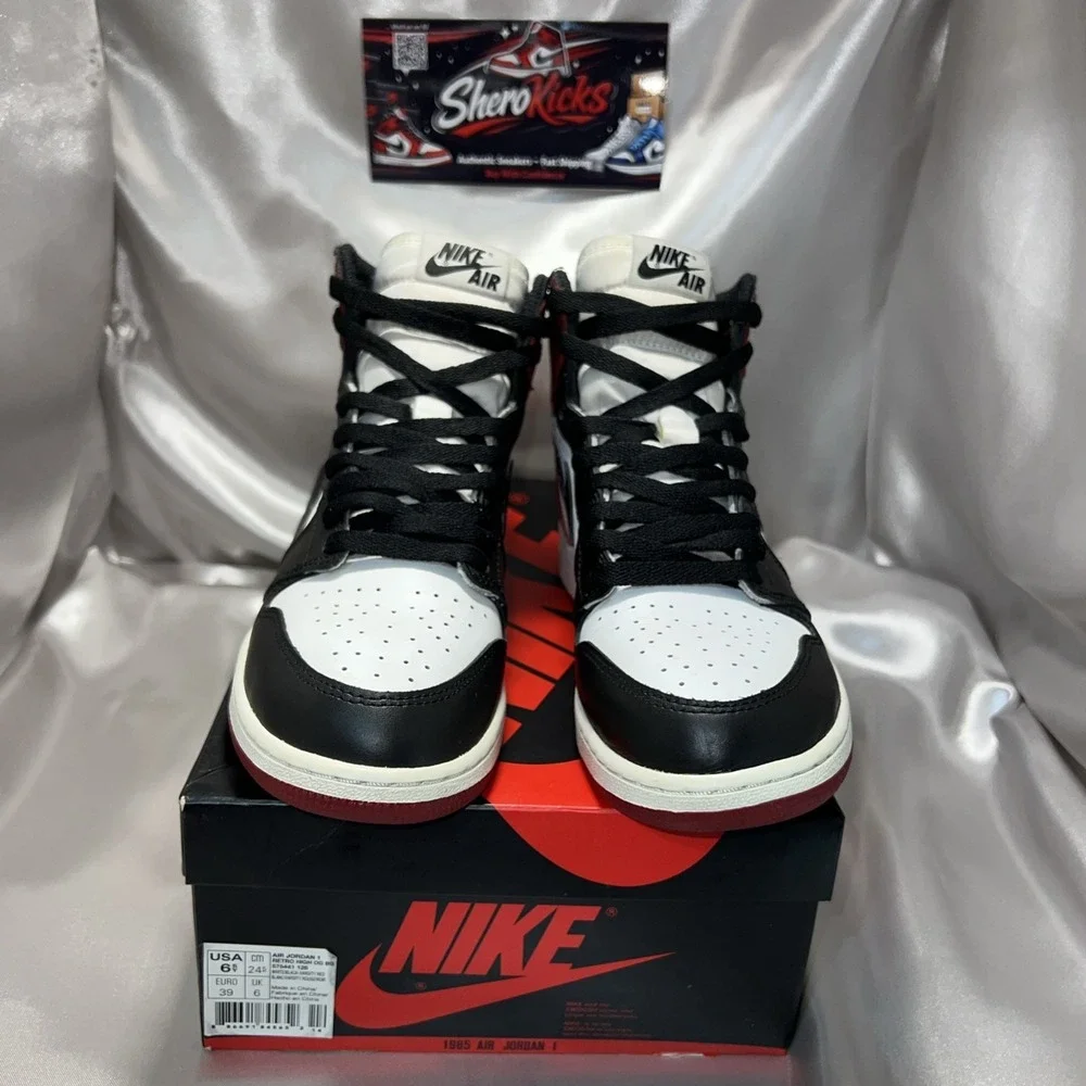 Jordan 1 Retro High OG BG Size 6.5 White/Black-Varsity Red 575441-125 | Preloved